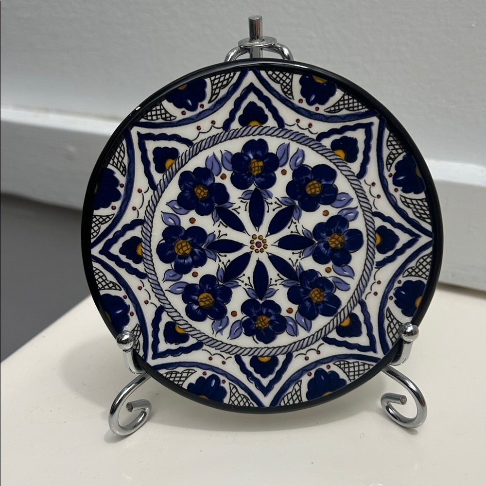 Ceraplat Decor Plate Hand-Painted Floral Wall Decor or Trinket Dish